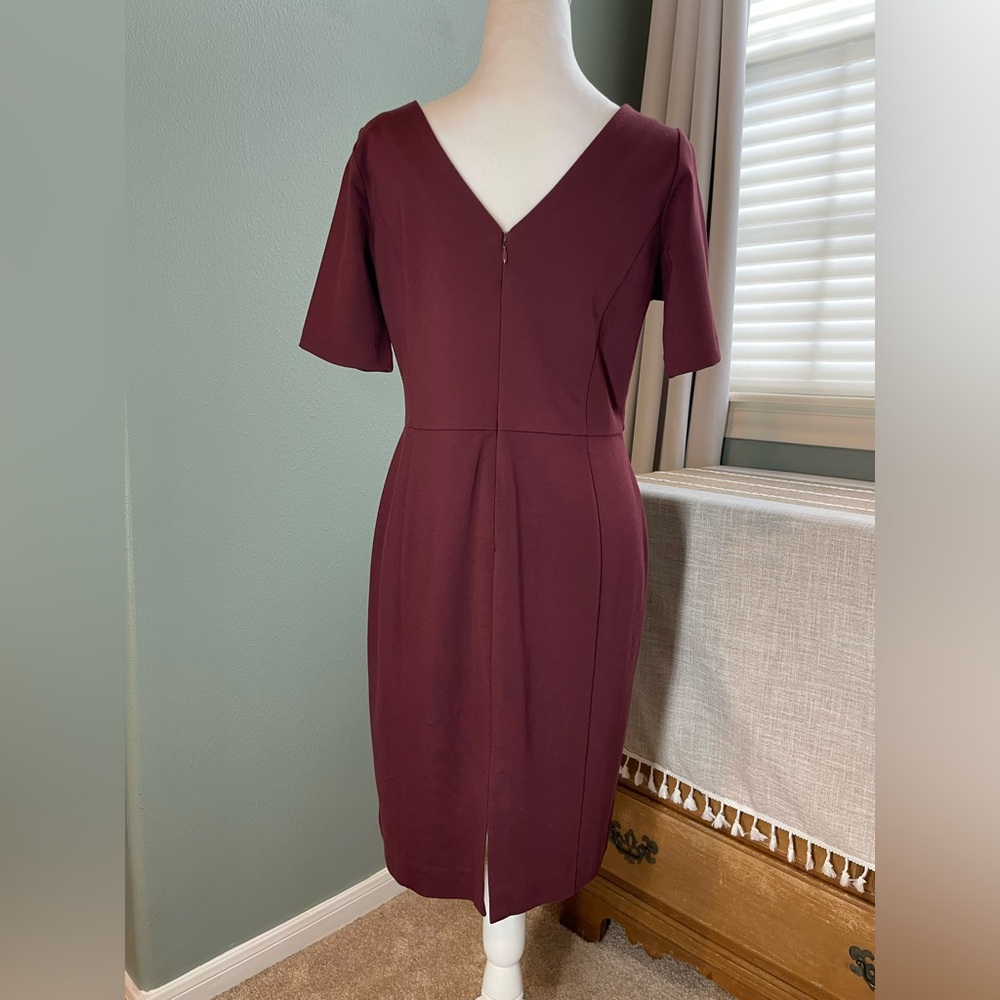 Ann Taylor Burgundy Dress Sz 8P - 8 Petite - Picture 3 of 11
